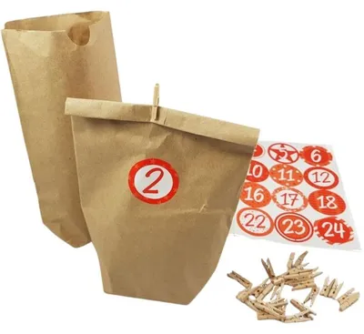 Image de Coffret cadeau calendrier de l'avent DIY rouge 26 cm