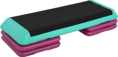 Produktbild von Höhenverstellbares Steppbrett Fitness-Stepper 3 Stufen (10/15/20 cm) Rutschfeste Stepbank für Zuhause, Fitnessstudio, Büro - Schwarz, Grün, Violett