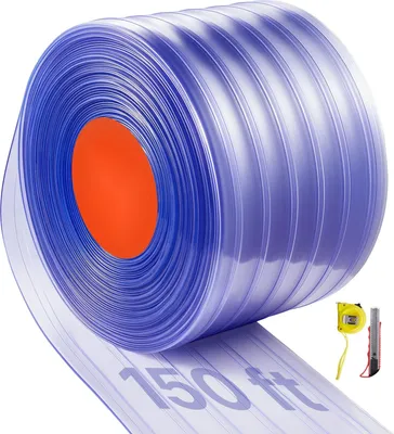 Obrázek produktu pro PVC pásová clona – lamelová clona v metráži – délka 45,72 m x šířka 30 cm – teplotní rozsah −20 až 60 °C – žebrovaná – pro dveře a průchody