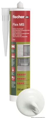 Produktbild von fischer Hybrid-Dichtstoff Hochflexibel & überstreichbar Flex MS, weiß, 290 ml