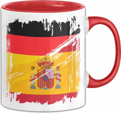Produktbild von Spanien Deutschland Flagge Halb Deutscher Halb Spanier Fußball Germany 2024 Europa Spain (Rot)