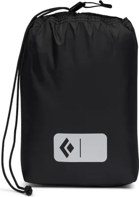 Schwarze Tragetasche für Skifellzubehör von Black Diamond; mit Logo auf der Vorderseite.