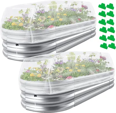 Produktbild von Hochbeet Abdeckung 2er Set, Pflanzenschutznetz feinmaschig mit Kordelzug, für Gemüse, Obst, Garten & Gewächshaus