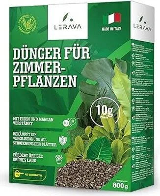 Produktbild von LERAVA® Dünger Zimmerpflanzen - 800g - Grünpflanzendünger mit Eisen und Manganzusatz gegen Vergilbung und Blatttrockenheit