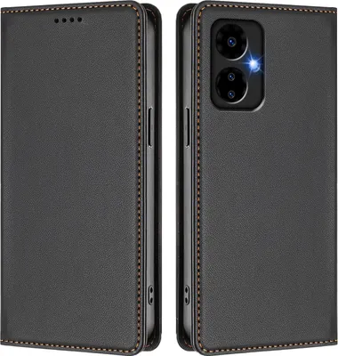 Produktbild von Handyhülle für Boost MobIle Celero 5G 2024, Kunstleder Klapphülle Stoßfeste Magnetische Hülle mit Ständer Schwarz