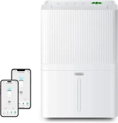 Produktbild von Elektrische Luftentfeuchter mit App und WLAN, 30 Liter pro 24 Stunden, ideal für Keller, Luftentfeuchter mit 44 dB Geräuschpegel, geeignet für Räume von 140 m³/40 m², mit Schlafmodus