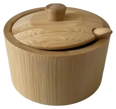 Immagine prodotto di Contenitore per erbe aromatiche in legno con cucchiaio, ideale per la cucina e il bar