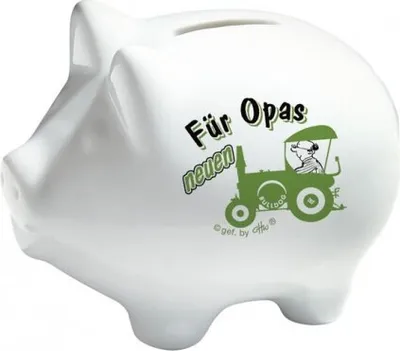 Produktbild von Keramik Sparschwein - Für Opas neuen Traktor - 22224