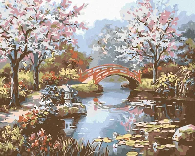 Obrázek produktu pro Zuty - Diamantové malování - JAPONSKÁ ZAHRADA, 40x50 cm, bez rámu a bez vypnutí plátna