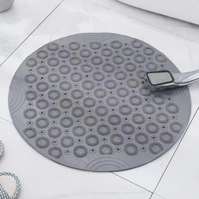 Produktbild von Antibakterielle PVC-Duschmatte mit Drainage, 55 x 55 cm, grau