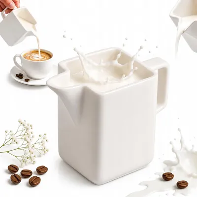 Produktbild von OMAGO Milchkännchen Porzellan Weiß 200ml Servierkännchen