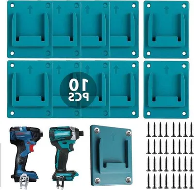 Immagine prodotto di 10 portautensili per trapani da 18 V con 40 viti – Portautensili per l'officina