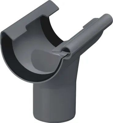Produktbild von INEFA Ablaufstutzen halbrund, PVC NW100/DN75 Anthrazit Einhangstutzen Dachrinnenzubehör, einfache Steckmontage,  Germany