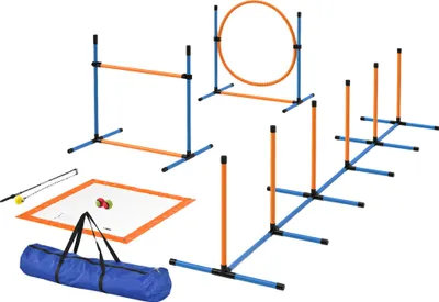 Produktbild von Agility Set Hunde 7-teilig Agility-Ausrüstung für Hundetraining Steckhürdenset für Spiele Training