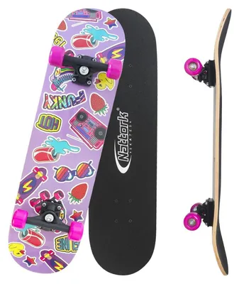 Produktbild von Komplettes Skateboard 31 Zoll 9-lagiges kanadisches Ahorn-Deck Karomuster für Anfänger und Jugendliche