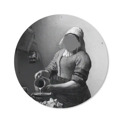 Produktbild von MuchoWow® Mauspad Mousepad Das Milchmädchen - Johannes Vermeer - Schwarz und weiß 30x30 cm - Mousepads - Maus Mat - Pad - Mausunterlage - Tischunterlage - Schreibtischmatten