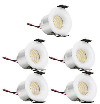 Produktbild von PremiumX 5x LED Mini Spotlight weiß Einbaustrahler 3W 240V Deckenspot