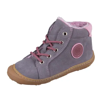 A single child's boot is shown against a white background.