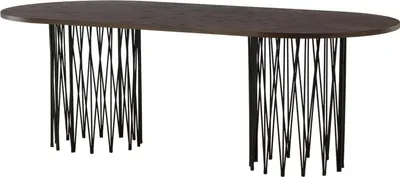 Obrázok produktu pre FURNLUX Jedálenský stôl Stone Walnut And Black 100 cm / Hlavná farba: hnedá / Rozmery: 100 x 220 x 74 cm