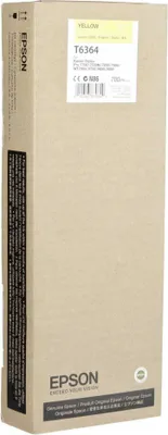 Obrázok produktu pre Epson Inkoustová Yellow T636400 UltraChrome HDR 700 ml, Žltá, Atrament na pigmentovej báze, 700 ml, 1 kusov