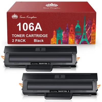 Produktbild von Toner Kingdom 106A Ersatz Kompatibel für HP 106A W1106A Tonerkartuschen für HP Laser 107a 107r 107w MFP 135a 135r 135w 135wg MFP 137fnw 137fwg (2 schwarz, mit Chip)