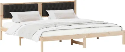 Obrázok produktu pre Rám postele Čierna 200 x 200 cm Masívne borovicové drevo