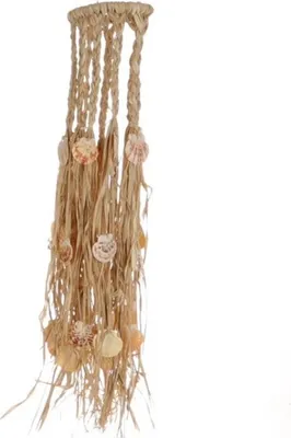 Produktbild von Boho-Wanddeko aus Raffia, in vielen Größen & Ausführungen erhältlich | Boho-Raffia-Deko, Farbe:Boho Hängedeko  65x15cm