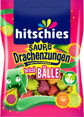 Produktbild von hitschies Saure Drachenzungen brizzl Bälle 100g