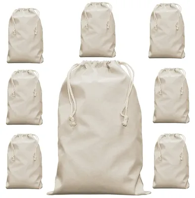 Produktbild von Zuziehbeutel Baumwollbeutel 10 Stück 30x45cm - Rucksack Stofftasche