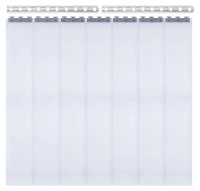 Zdjęcie produktu dla Zasłona z pasków PVC - zasłona do drzwi chłodniczych - 7 pasków - 2 m x 18 cm - grubość 2 mm - przezroczysta - całkowita szerokość 1,05 m