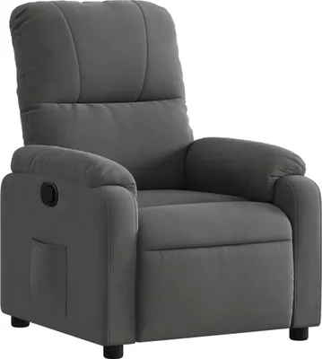 Image de vidaXL Fauteuil relax gris foncé tissu microfibre