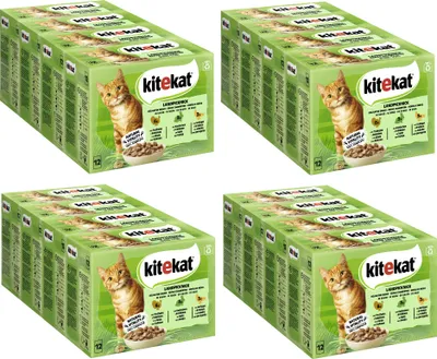 Produktbild von KITEKAT™ Multipack Portionsbeutel Landpicknick 3 Varietäten Truthahn, Kaninchen, Geflügel in Sauce 16 x 12 x 85g