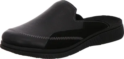 Produktbild von Rohde Herren Hausschuhe Pantoffeln Leder Lecco 2712, Größe:45 EU, Farbe:Schwarz