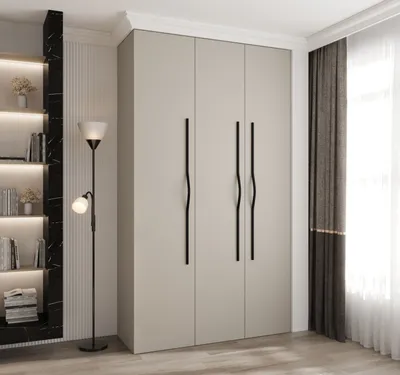 Produktbild von Kleiderschrank mit Regalböden 140/40 LORENA 2 - Kaschmir / Schwarz
