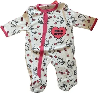 Produktbild von Hello Kitty-Strampler für Mädchen | weiß-pink |  92