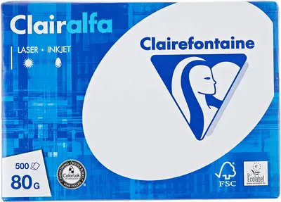 The image shows the packaging of Clairefontaine paper.