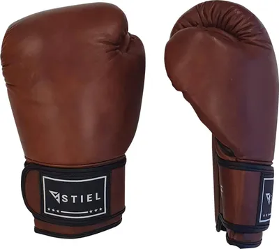 Produktbild von Stiel Pro Thai Boxhandschuhe – Leder – Vintage Braun - 16 oz.