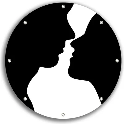 Produktbild von Wallario rundes Outdoor-Poster für Garten oder Balkon, Motiv Mann und Frau, 30 cm Durchmesser
