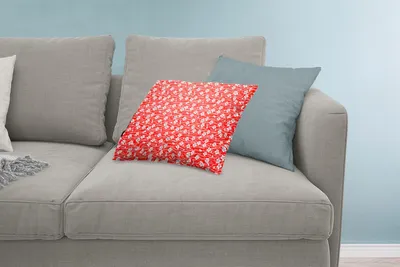 Produktbild von MuchoWow® Zierkissen Sofakissen Wohnzimmer Dekokissen 60x40 cm Ein rotes und weißes Blumenmuster - Kopfkissen - Polster mit Foto