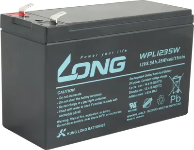 Image de LONG baterie 12V 8,5Ah F2 HighRate LongLife 9 let (WPL1235W)