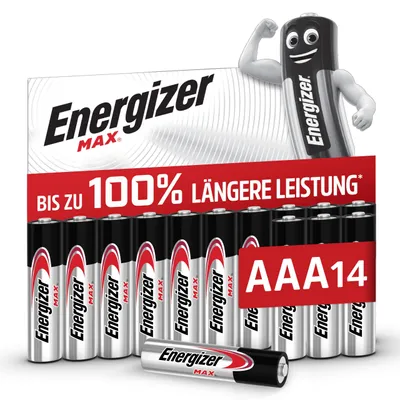 Image de Batteries Energizer Max AAA (lot de 14) - Piles alcalines 1,5V