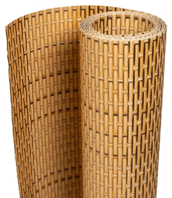 Image de vidaXL Paravent de balcon 10 pcs. Marron clair 255x19 cm Poly rotin