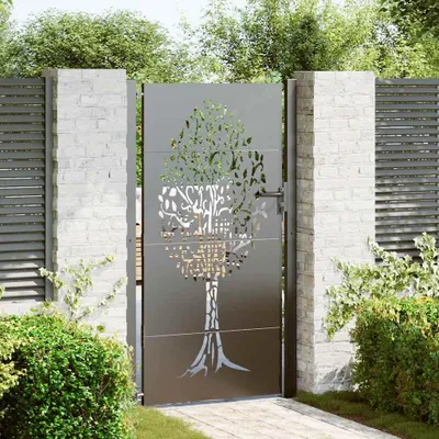 Zdjęcie produktu dla Brama ogrodowa Czarny 110 x 205 cm Stal Malowana Proszkowo