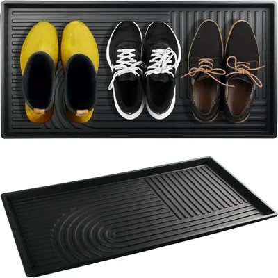 Produktbild von XL Schuhabtropfschale groß Schuhmatte 72,5 x 36,5 cm aus Kunststoff Schuhwanne Schuhablage mit erhöhtem Rand