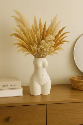 Produktbild von Vase Aurice Frauenkörper Weiß Porzellan Modern Matt