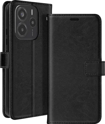Produktbild von Mayaxess, Etui für Xiaomi Redmi Note 14 4G als Portemonnaie mit Handschlaufe, Schwarz