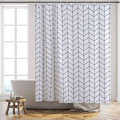 Immagine prodotto di Tenda da doccia Famanu, 180 x 180 cm - Impermeabile, con 12 anelli