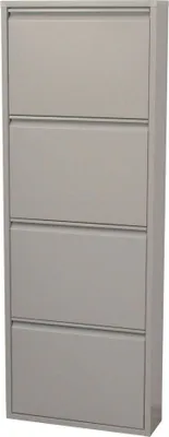 Produktbild von Metall Schuhschrank Schuhkipper mit 4 Klappen in grau