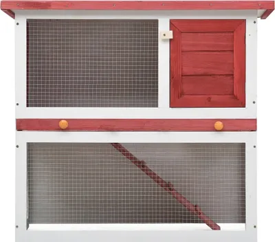 Produktbild von (Robust Möbel)Kaninchenstall 1 Tür Rot Holz - Kleintier-Ställe DEMöbel1837851