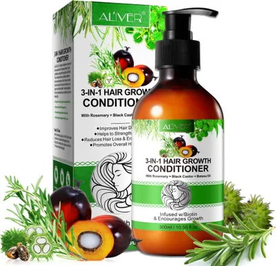 Produktbild von Haarspülung Haar Conditioner Haarpflege 3-in-1 mit Biotin Rosmarin Rizinus Batana Öl, 1x 300ml